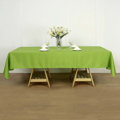 Polyester Rectangle Tablecloth 60"x102" Apple Green - Wrinkle-Resistant Finish