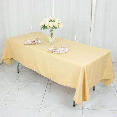 Premium Polyester Rectangle Tablecloth 60"x102" Champagne - 220GSM Wrinkle-Resistant Table Cover