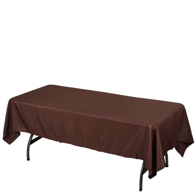 Polyester Rectangle Tablecloth 60"x102" Chocolate - Wrinkle-Resistant Finish