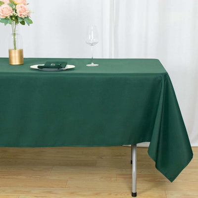 Premium Polyester Rectangle Tablecloth 60"x102" Hunter Emerald Green - 220GSM Wrinkle-Resistant Table Cover