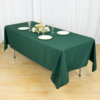 Premium Polyester Rectangle Tablecloth 60"x102" Hunter Emerald Green - 220GSM Wrinkle-Resistant Table Cover