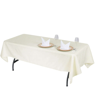 Premium Polyester Rectangle Tablecloth 60"x102" Ivory - 220GSM Wrinkle-Resistant Table Cover