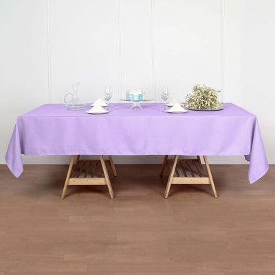 Polyester Rectangle Tablecloth 60"x102" Lavender Lilac - Wrinkle-Resistant Finish