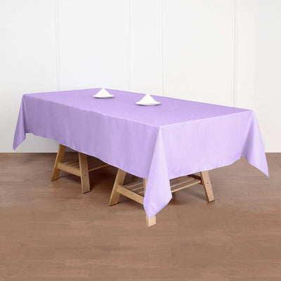 Polyester Rectangle Tablecloth 60"x102" Lavender Lilac - Wrinkle-Resistant Finish
