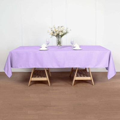 Polyester Rectangle Tablecloth 60"x102" Lavender Lilac - Wrinkle-Resistant Finish
