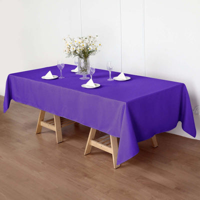 Polyester Rectangle Tablecloth 60"x102" Purple - Wrinkle-Resistant Finish