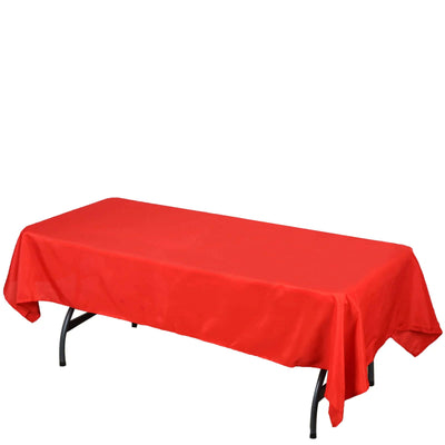 Polyester Rectangle Tablecloth 60"x102" Red - Wrinkle-Resistant Finish