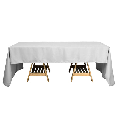 Polyester Rectangle Tablecloth 60"x102" Silver - Wrinkle-Resistant Finish