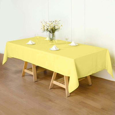 Polyester Rectangle Tablecloth 60"x102" Yellow - Wrinkle-Resistant Finish