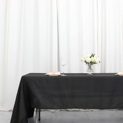 Polyester Rectangle Tablecloth 60"x126" Black - Durable and Wrinkle-Resistant Table Cover for Weddings & Events