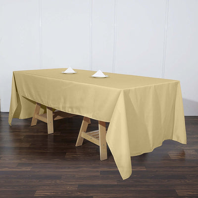 Polyester Rectangle Tablecloth 60"x126" Champagne - Durable & Wrinkle-Resistant Table Cover