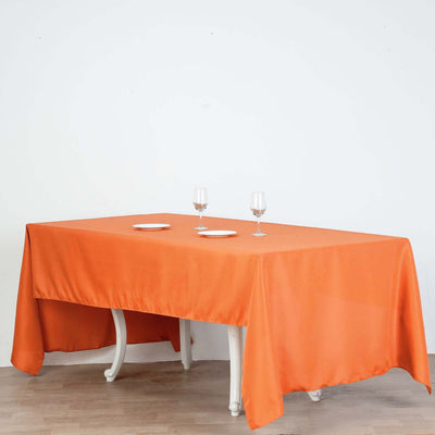 Polyester Rectangle Tablecloth 60"x126" Orange - Durable & Wrinkle-Resistant Table Cover