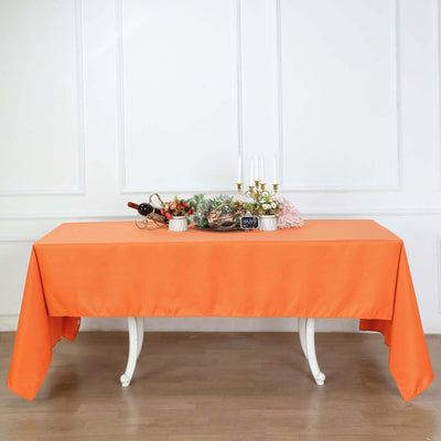 Polyester Rectangle Tablecloth 60"x126" Orange - Durable & Wrinkle-Resistant Table Cover