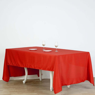 Polyester Rectangle Tablecloth 60"x126" Red - Durable & Wrinkle-Resistant Table Cover