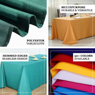 Polyester Rectangle Tablecloth 72"x120" Black with Wrinkle-Resistant Finish - Reusable and Polished Table Cover for Weddings & Events