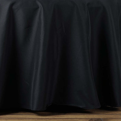 Premium Polyester Rectangle Tablecloth 72"x120" Black - 220GSM Wrinkle-Resistant & Durable Table Cover