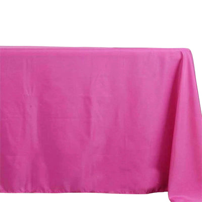 Polyester Rectangle Tablecloth 72"x120" Fuchsia with Wrinkle-Resistant Finish - Reusable Table Cover