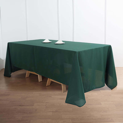Polyester Rectangle Tablecloth 72"x120" Hunter Emerald Green with Wrinkle-Resistant Finish - Reusable and Polished