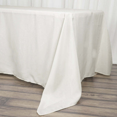 Polyester Rectangle Tablecloth 72"x120" Ivory with Wrinkle-Resistant Finish - Reusable Table Cover