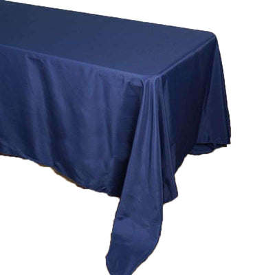 Polyester Rectangle Tablecloth 72"x120" Navy Blue with Wrinkle-Resistant Finish - Reusable Table Cover