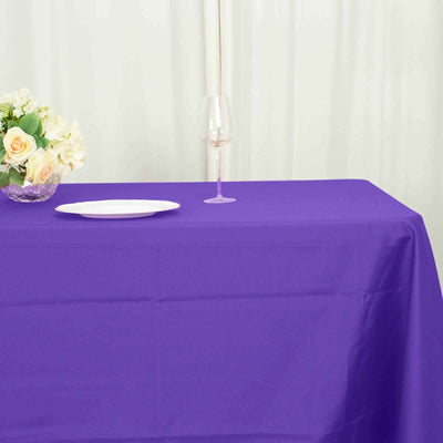 Polyester Rectangle Tablecloth 72"x120" Purple with Wrinkle-Resistant Finish - Reusable Table Cover