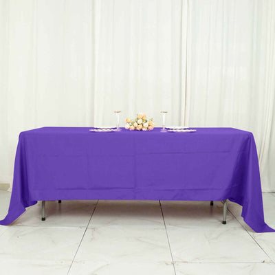 Polyester Rectangle Tablecloth 72"x120" Purple with Wrinkle-Resistant Finish - Reusable Table Cover