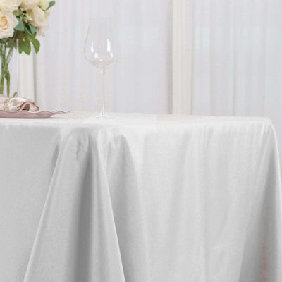 Polyester Rectangle Tablecloth 72"x120" White with Wrinkle-Resistant Finish - Reusable and Polished Table Cover for Weddings & Events