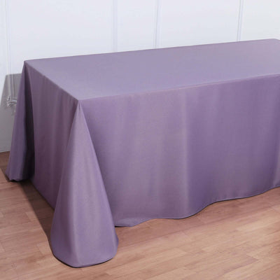 Polyester Rectangle Tablecloth 90"x132" Violet Amethyst with Seamless Finish
