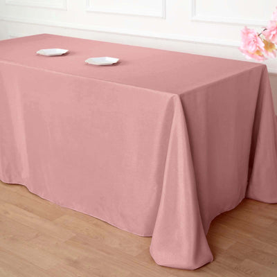 Polyester Rectangle Tablecloth 90"x132" Dusty Rose with Seamless Finish