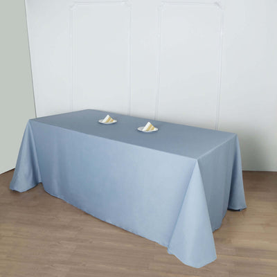 Polyester Rectangle Tablecloth 90"x132" Dusty Blue with Seamless Finish