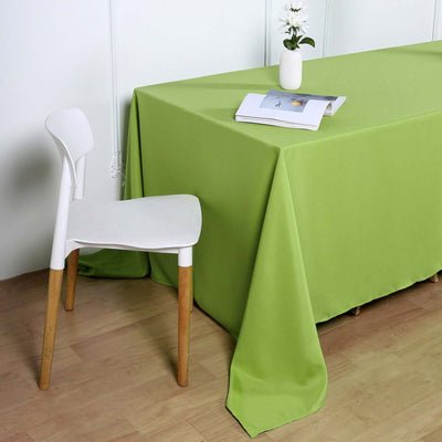 Polyester Rectangle Tablecloth 90"x132" Apple Green with Seamless Finish