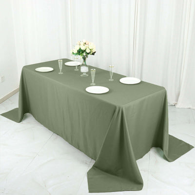 Polyester Rectangle Tablecloth 90"x132" Dusty Sage Green with Seamless Finish