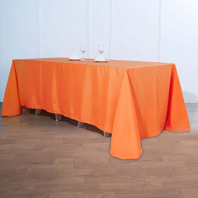 Polyester Rectangle Tablecloth 90"x132" Orange with Seamless Finish