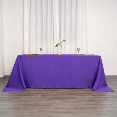 Polyester Rectangle Tablecloth 90"x132" Purple with Seamless Finish