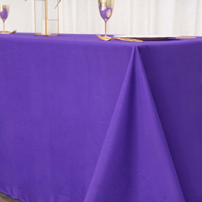 Polyester Rectangle Tablecloth 90"x132" Purple with Seamless Finish