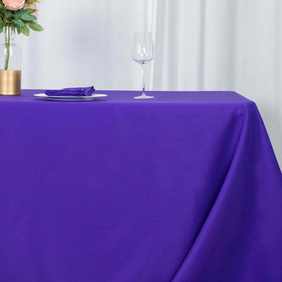 Premium Polyester Rectangle Tablecloth 90"x132" Purple - Seamless 220GSM Wrinkle-Resistant & Durable Fabric