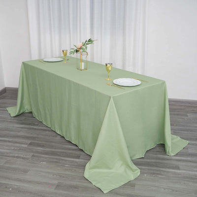 Polyester Rectangle Tablecloth 90"x132" Sage Green with Seamless Finish
