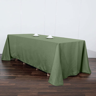 Polyester Rectangle Tablecloth 90"x132" Olive Green with Seamless Finish