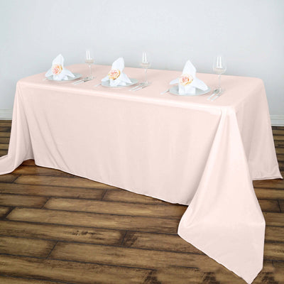 Polyester Rectangle Tablecloth 90"x156" Blush with Seamless Finish