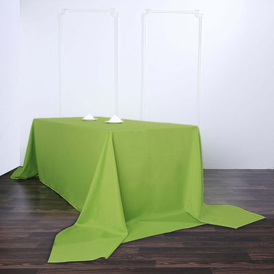 Polyester Rectangle Tablecloth 90"x156" Apple Green with Seamless Finish