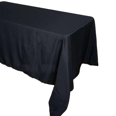 Polyester Rectangle Tablecloth 90"x156" Black with Seamless Finish