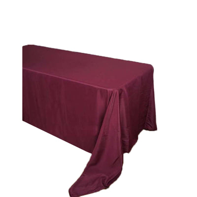 Polyester Rectangle Tablecloth 90"x156" Burgundy with Seamless Finish