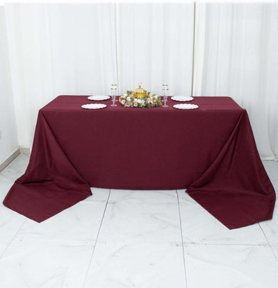 Premium Polyester Rectangle Tablecloth 90"x156" Burgundy - Seamless 220GSM Wrinkle-Resistant & Durable Finish