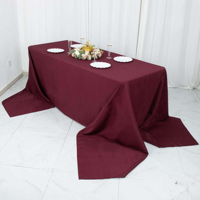 Premium Polyester Rectangle Tablecloth 90"x156" Burgundy - Seamless 220GSM Wrinkle-Resistant & Durable Finish