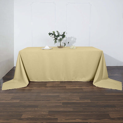 Polyester Rectangle Tablecloth 90"x156" Champagne with Seamless Finish