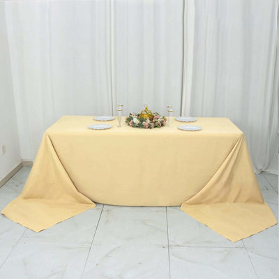 Premium Polyester Rectangle Tablecloth 90"x156" Champagne - Seamless 220GSM Wrinkle-Resistant & Durable Finish