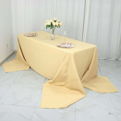 Premium Polyester Rectangle Tablecloth 90"x156" Champagne - Seamless 220GSM Wrinkle-Resistant & Durable Finish
