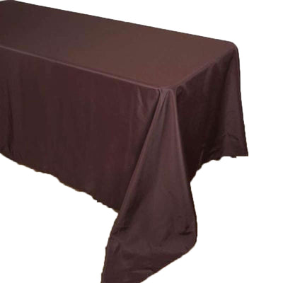 Polyester Rectangle Tablecloth 90"x156" Chocolate with Seamless Finish