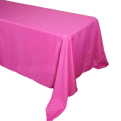 Polyester Rectangle Tablecloth 90"x156" Fuchsia with Seamless Finish