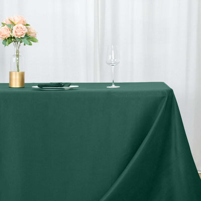 Premium Polyester Rectangle Tablecloth 90"x156" Hunter Emerald Green - Seamless 220GSM Wrinkle-Resistant & Durable Finish